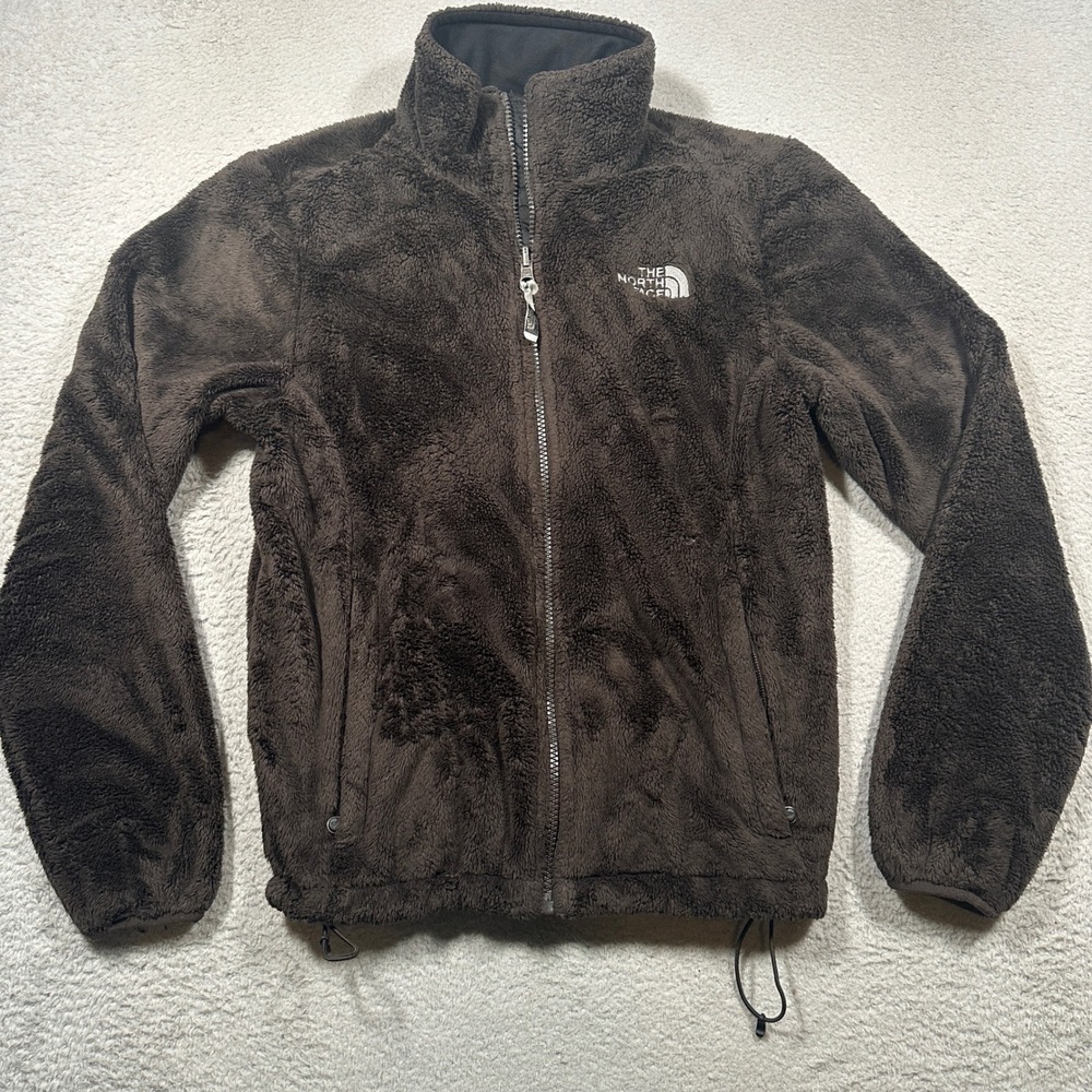 Y2K The North Face Osito Fleece Jacket Womens S Brown Full Zip Soft Fuzzy Fleece